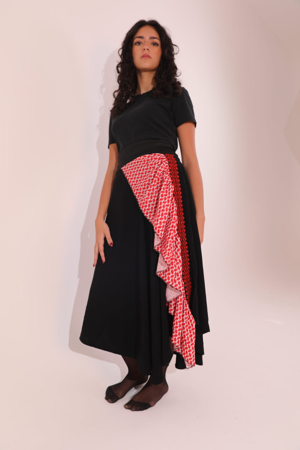 Shemagh Ruffle Skirt