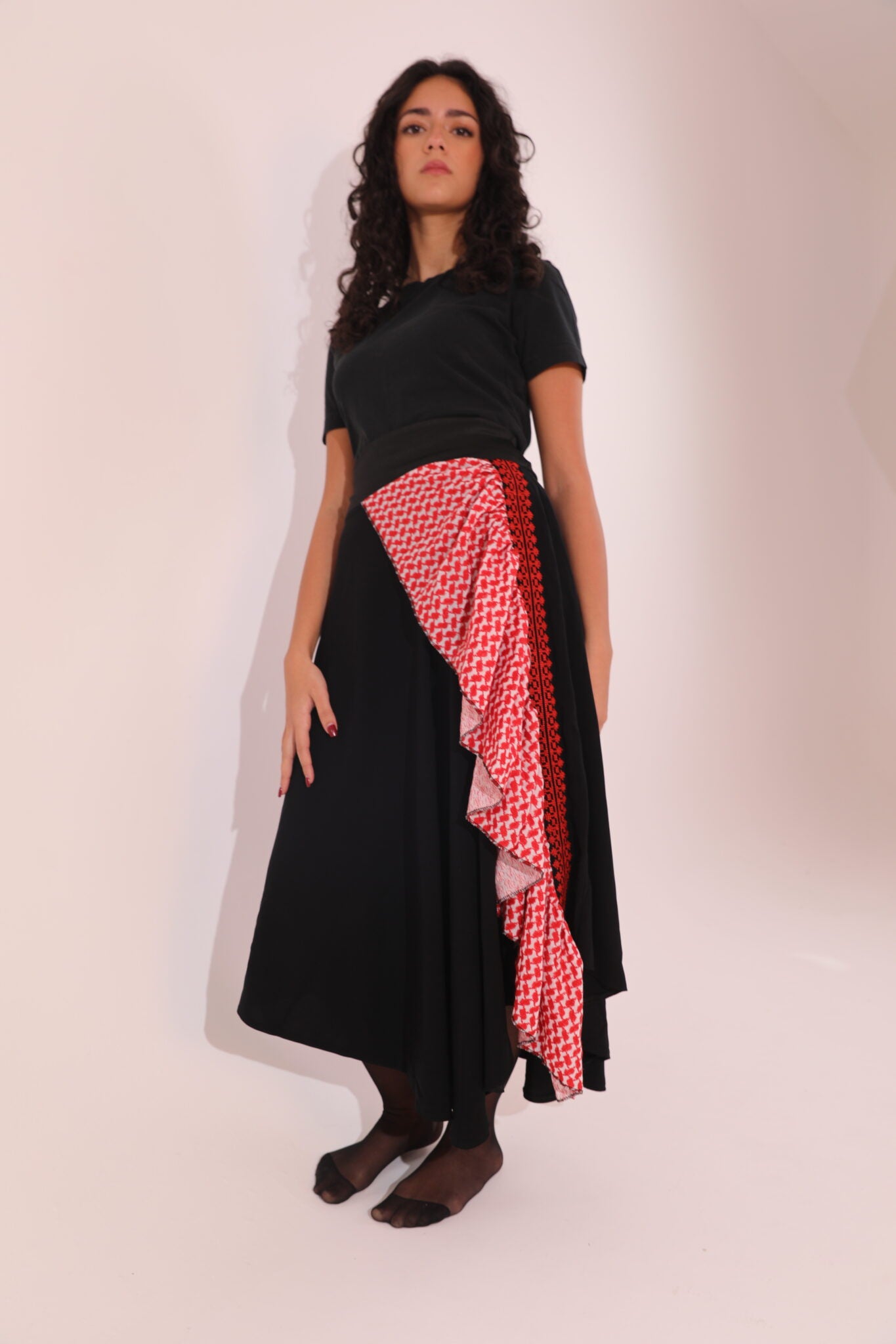 Shemagh Ruffle Skirt