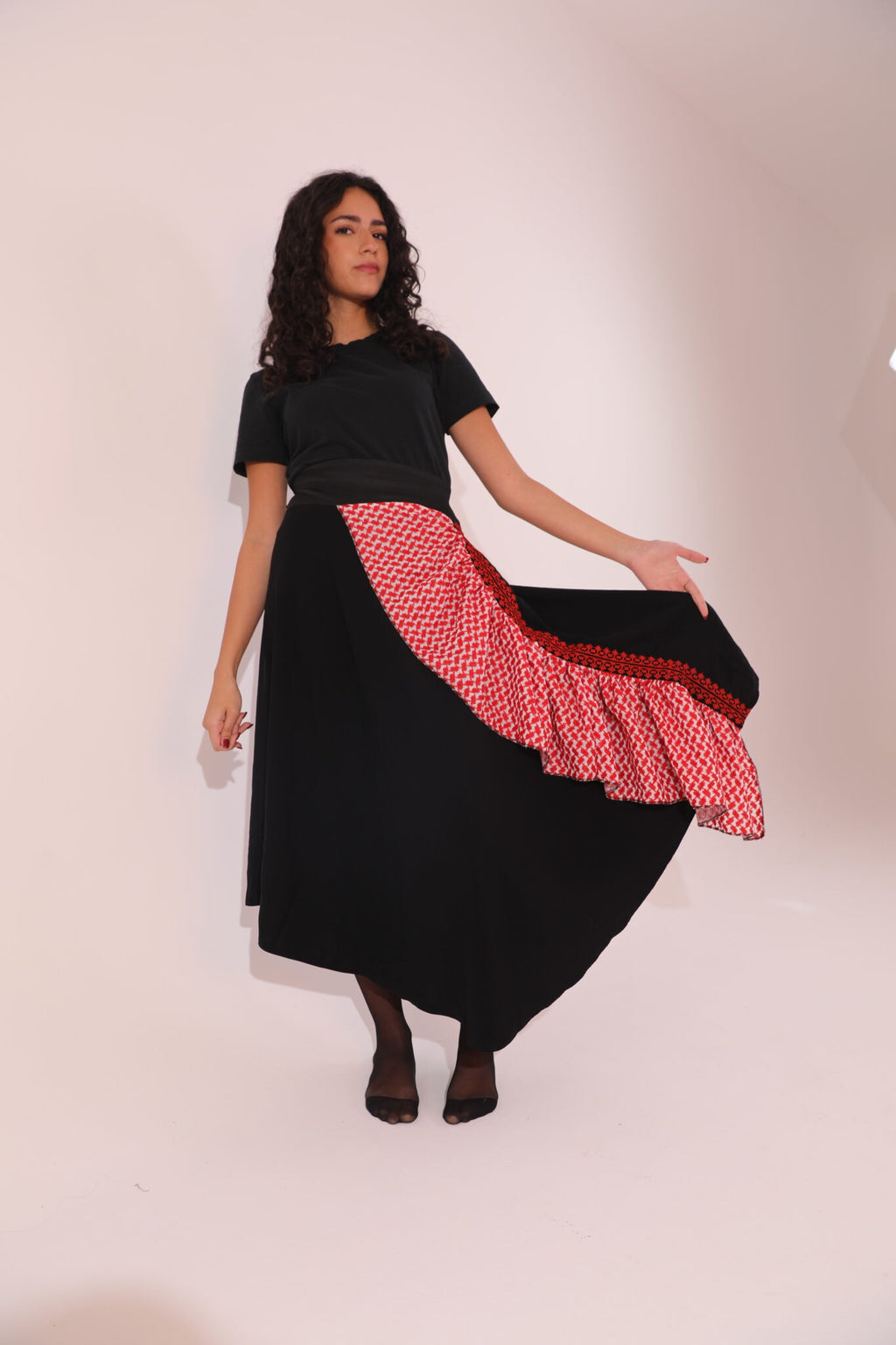 Shemagh Ruffle Skirt