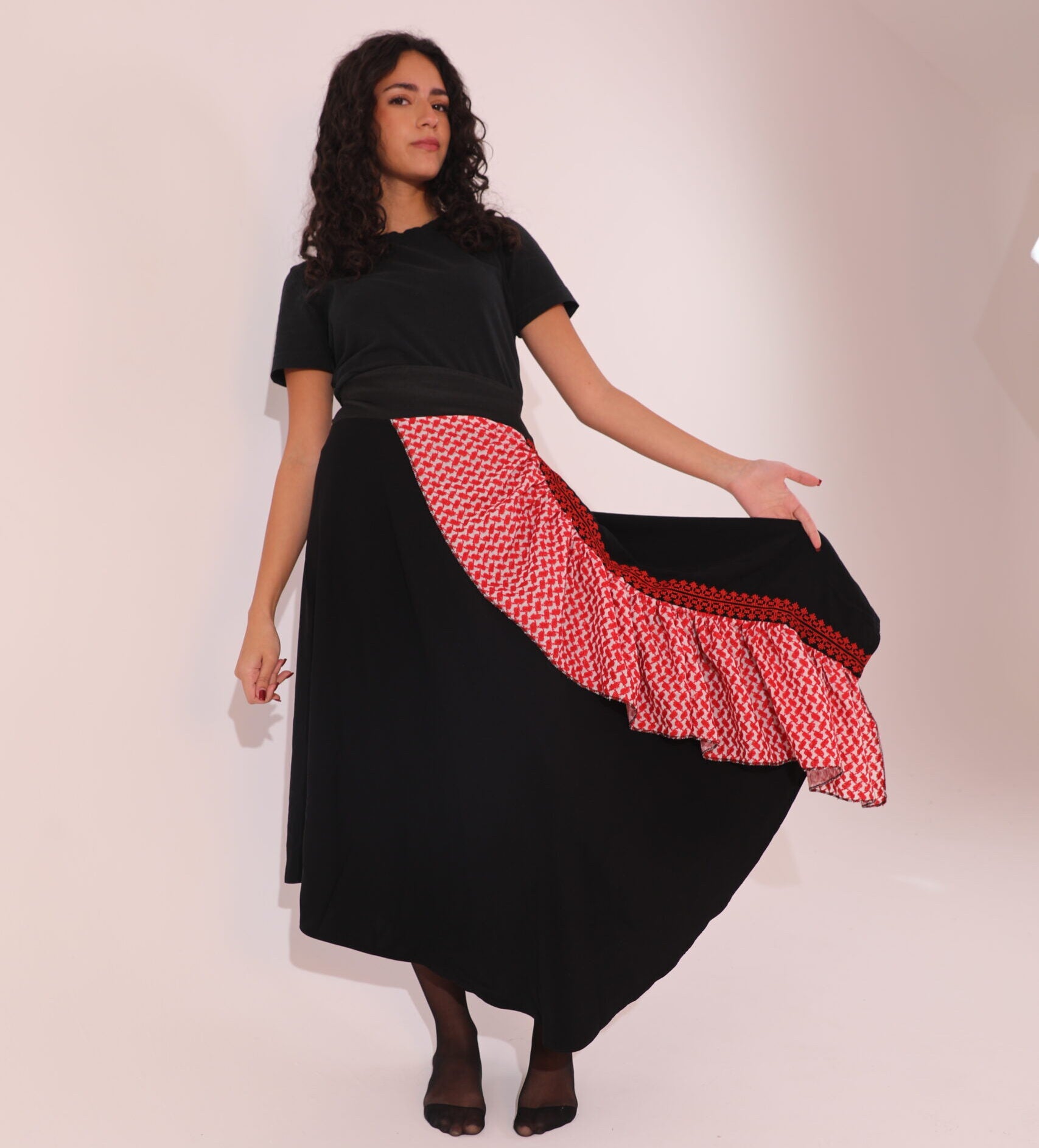 Shemagh Ruffle Skirt
