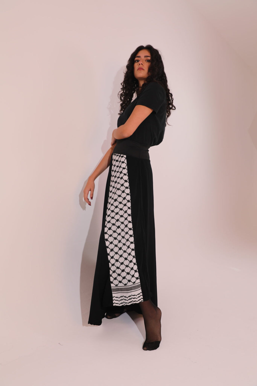 Diagonal Keffiyeh Skirt