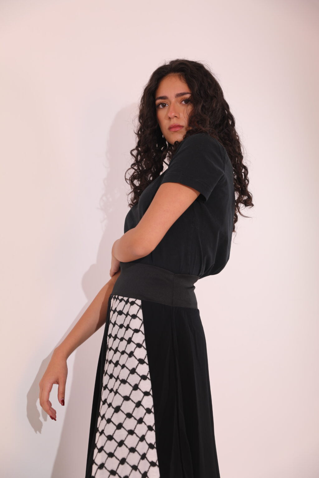Diagonal Keffiyeh Skirt