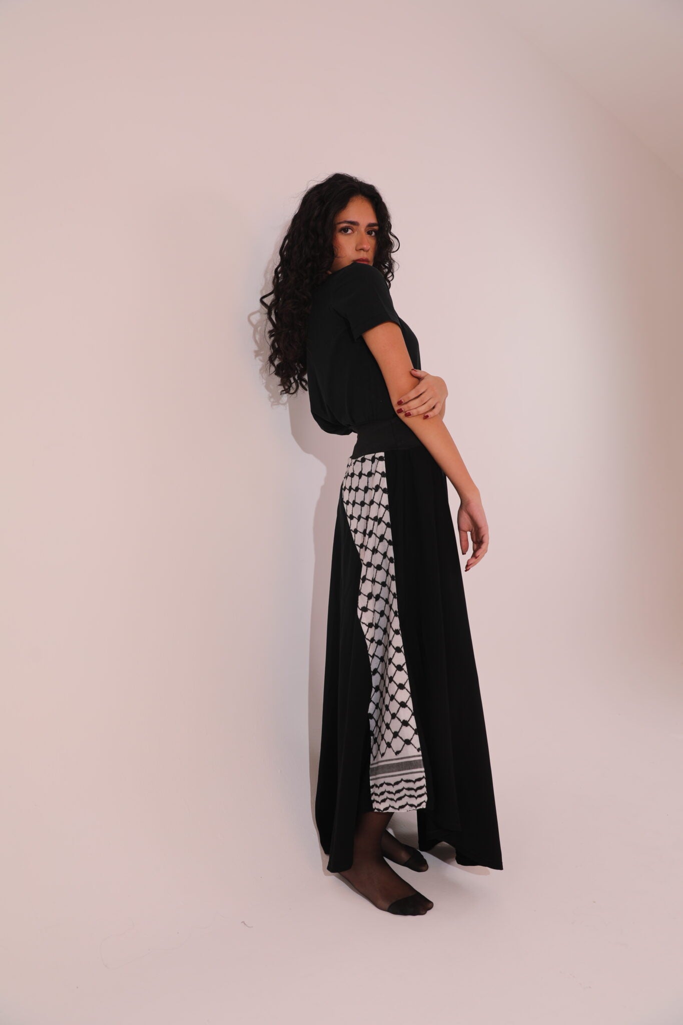 Diagonal Keffiyeh Skirt