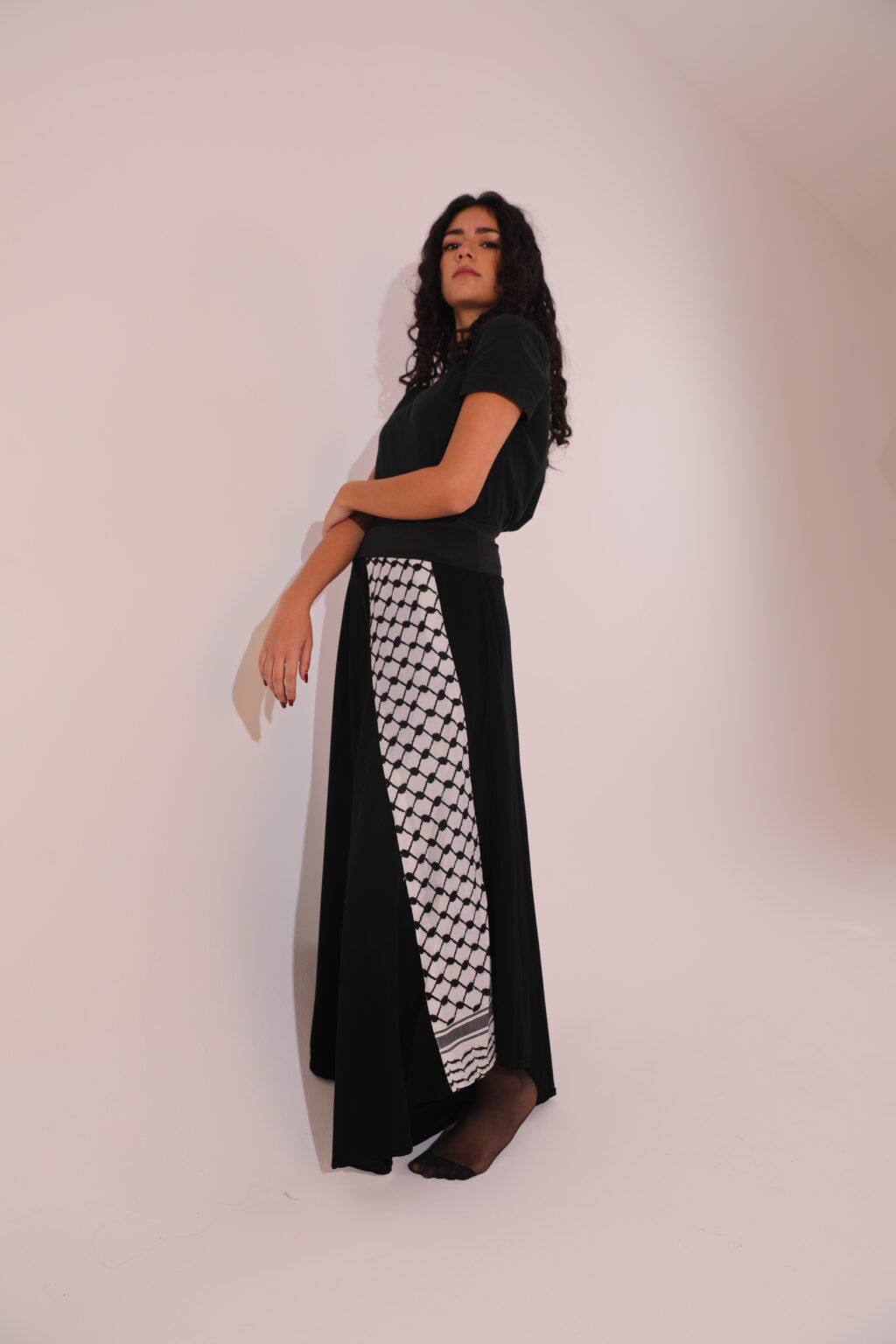Diagonal Keffiyeh Skirt