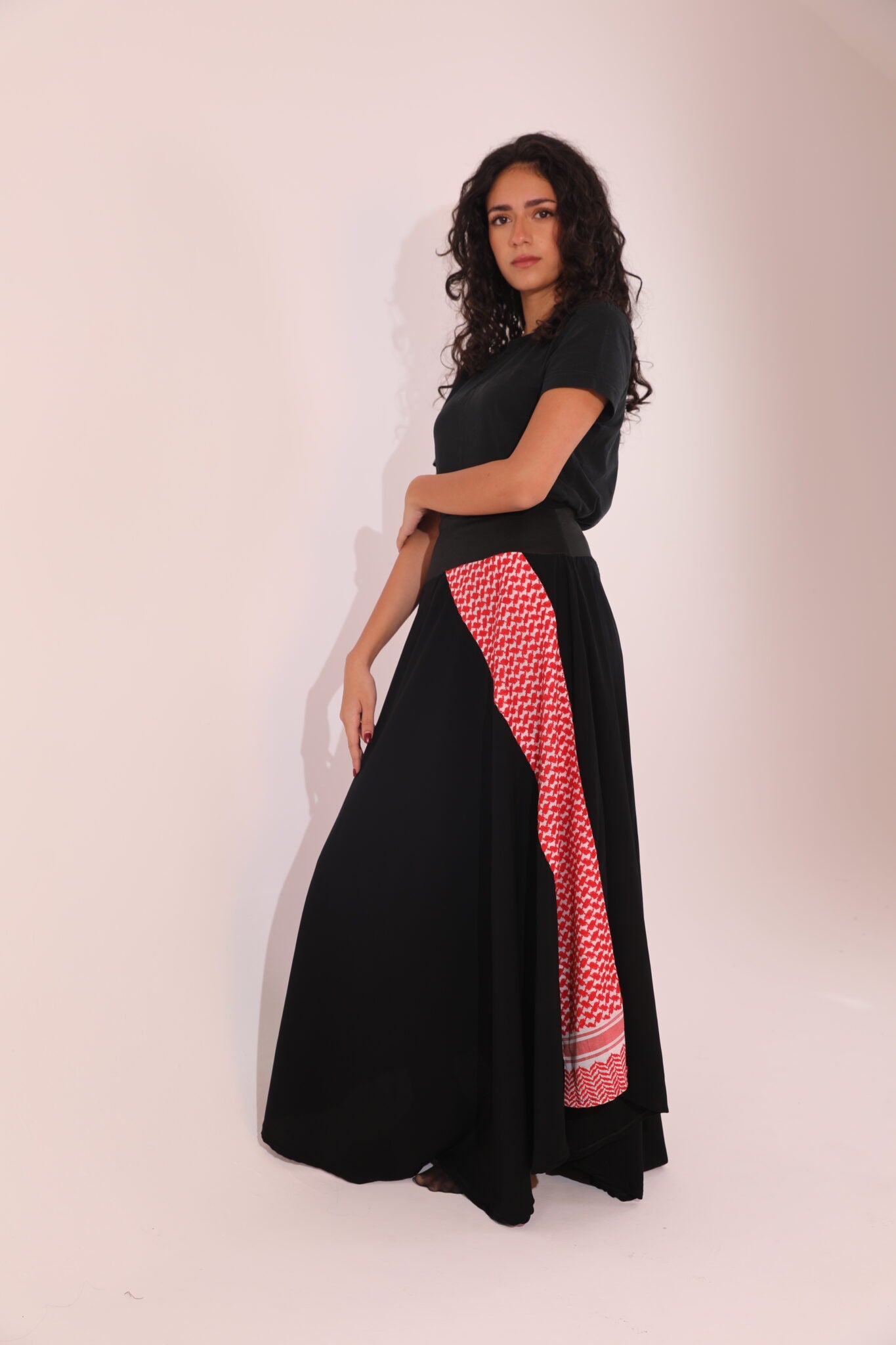 Diagonal Shemagh Skirt
